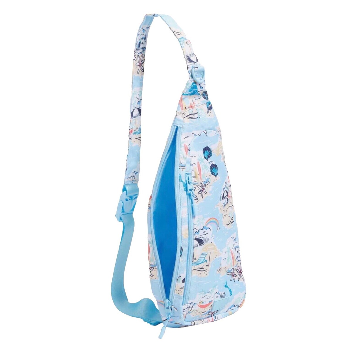 Vera Bradley Essential Sling Backpack in Cotton ✨ Beach Treasures | large size Vera Bradley Essential Large Quilted Sling Backpack BEACH  main image 4