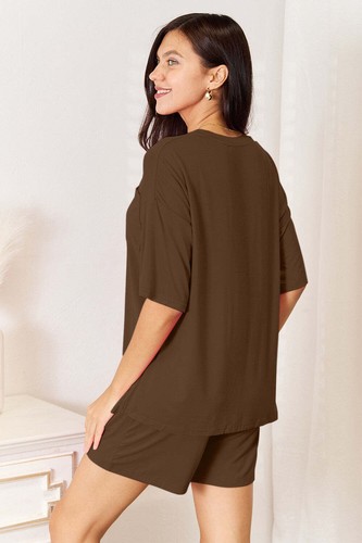 Excellence one Basic Bae Full Size Soft Rayon Half Sleeve Top and Shorts Set - 第 10/29 張圖片