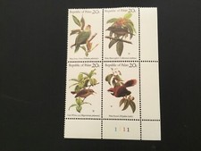 ICOLLECTZONE US Palau 8a plate block VF NH birds