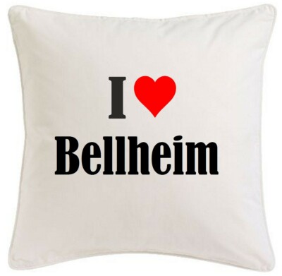 KISSENBEZUG I LOVE BELLHEIM 40CMX40CM AUS MIKROFASER
