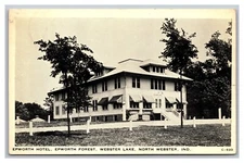 North Webster IN Epworth Forest Hotel Webster Lake Postcard Posted 1935