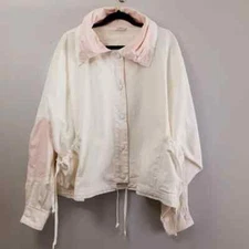 Vintage Gitano Retro Light Jacket Women Size L 80s Cream And Pink Retro Y2K