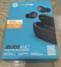 NEW! JLab JBuds ANC 3 True Wireless Earbuds w/ Charging Case,Noise Canceling