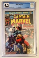 Captain Marvel #33 CGC 9.2 (1974) Origin of Thanos! Drax, Death & Avengers apps.
