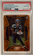2023 CERTIFIED 61/149 JAXON SMITH NJIGBA MIRROR ORANGE #112 PSA GEM MINT 10