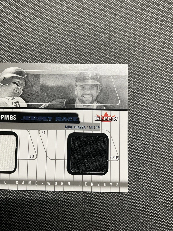 2005 Fleer Classic Clippings Jersey Rack Double Blue Jim Thome Mike Piazza - Image 4 of 4