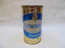 GOEBEL CRYSTILLED FLAT TOP BEER CAN~GOEBEL BRG, DETROIT 7, MICHIGAN #6