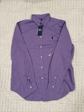 Polo Ralph Lauren Women’s Long Sleeve Button Down Twill Shirt Wisteria Purple L