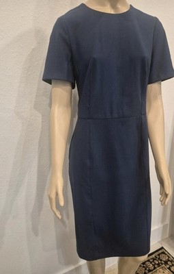 Ann Taylor Navy Blue Bi-Stretch Dress Size 6 Curvy Fit