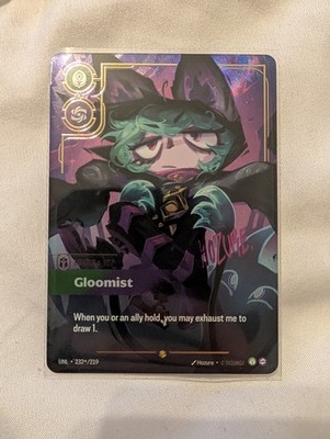Vex Gloomist 232*/219 Riftbound Unleashed Overnumbered Signed Showcase Card