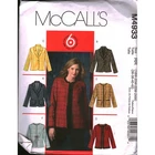 McCall's M4933 Women's Petite Lined Jacket Sewing Pattern Size 18W-24W 6 Looks