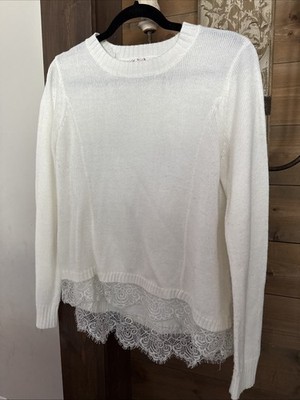 SO Heritage Medium Off White Pull Over Sweater With Pace Trim