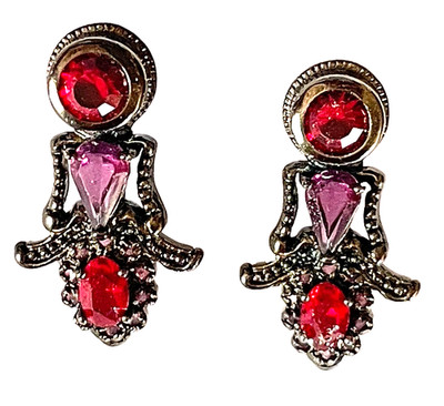 EDCO Jewelry ~Pierce Earring Set with box, Vin. VICTORIAN Look, Modern Designed