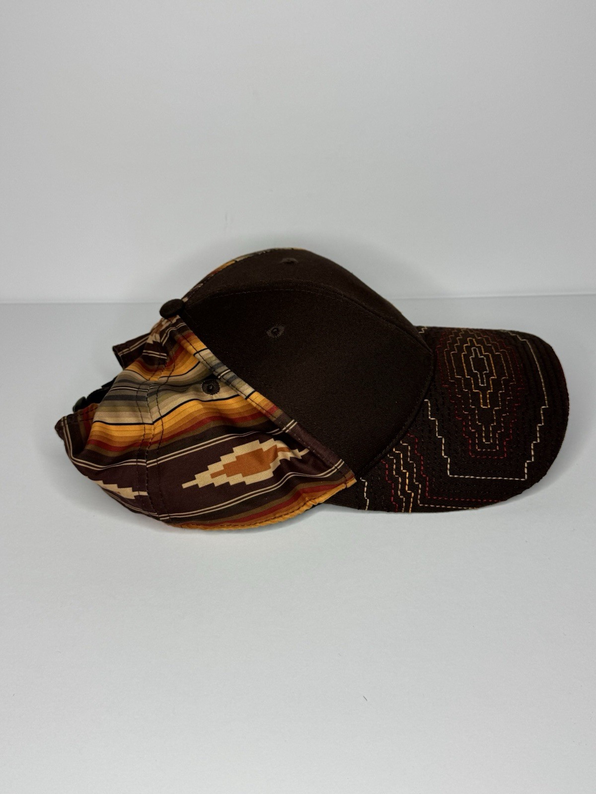 Ariat Western Brown Aztec Pattern Adjustable Hat … - image 3