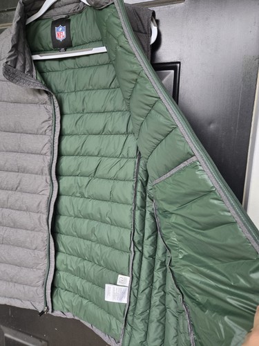 Chaleco acolchado Green Bay Packers NFL gris verde para hombre talla L bordado G-III NUEVO SIN ETIQUETAS - Imagen 8 de 16