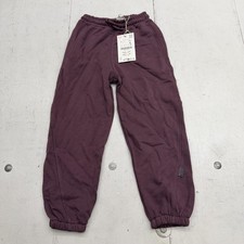 ZARA Pants Kids 6 Purple French Terry Sweatpants Elastic Waist Cuffed Pants