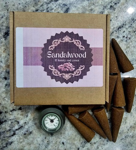 Conos de incienso Bakhoor de sándalo aroma de madera de agarbatti de combustión lenta paquete de 18 80 g - Imagen 6 de 6