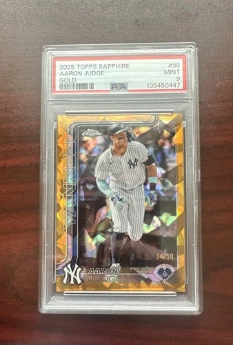 2025 Topps Chrome Sapphire Edition - Aaron Judge, #99 Gold /50 PSA 9