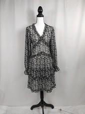 Express Babydoll Midi Chiffon Floral Dark Fairy Whimsigoth Dress Ruffle A065