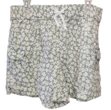 Wonder Nation Girls Pull On Shorts In Green Floral In L, LPlus,XL, XLPlus,OR XXL