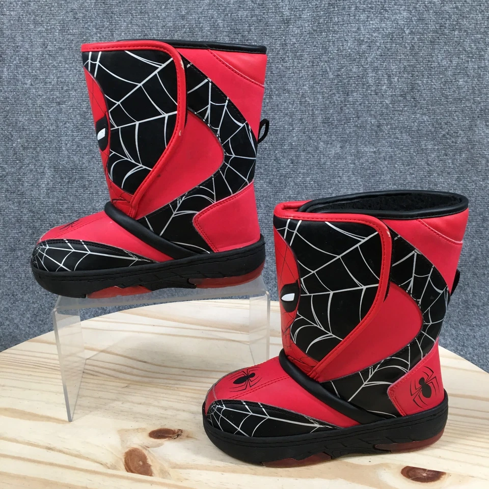 Botas Marvel Niño Pequeño 11 Negro Rojo Spiderman Impermeables Invierno Imitación Cuero Foto 2 de 4