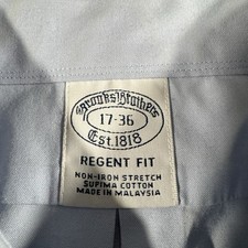 Brooks Brothers Regent Dress Shirt Mens 17-36 Blue Non-Iron Supima Cotton