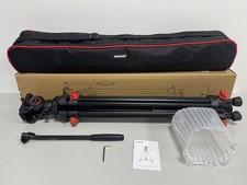 NEEWER Video Tripod Fluid Head, Travel Stand, DJI/Manfrotto QR, 13.2lb, TP73