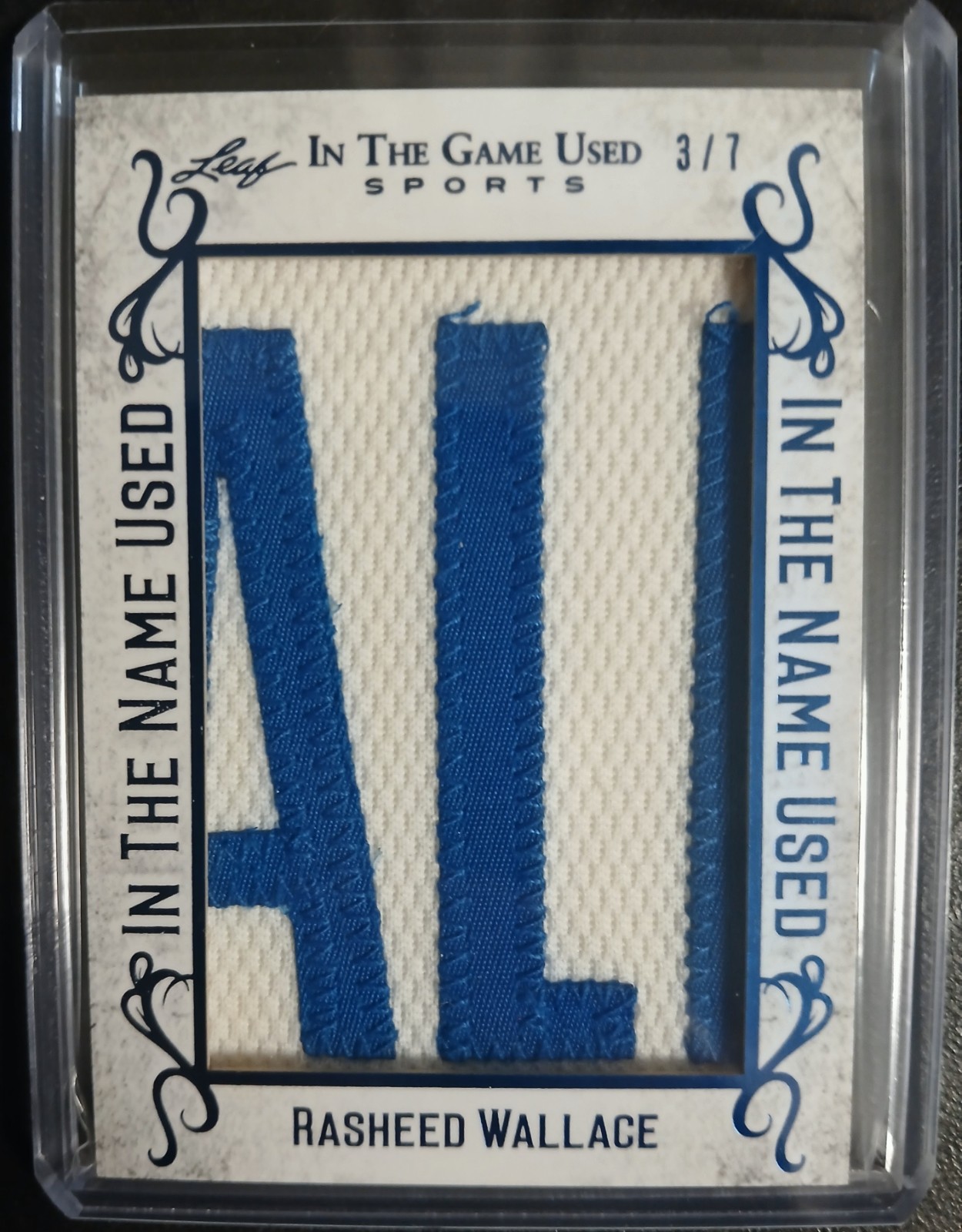 2020 Leaf In The Game Used RASHEED WALLACE Lettermen 3/7 RARE 🔥 