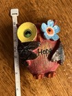 Whimsical Resin Owl Figurine, “HOPE” Inspirational Floral Boho Garden Decor — photo 8