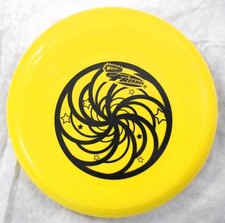 Wham-O Frisbee Authentic Yellow Pinwheel & Stars Design Flying Disc Plastic