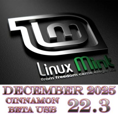 Linux Mint 22.3  Beta  Cinnamon   Bootable Live/Installer USB (64 Bit) Fast Ship