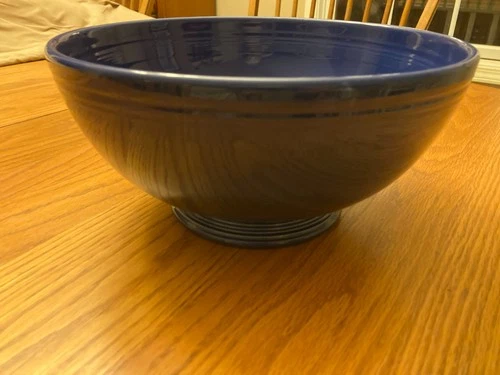 Vintage Fiestaware - Large (11 3/8") Footed Salad Bowl in Cobalt (1936-1946)