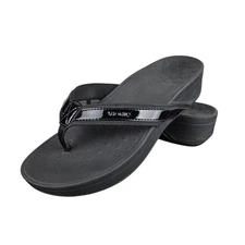 Vionic 380 High Tide Sandals Sz 8 Black Flip Flop Wedge
