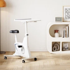 FLEXISPOT 3-IN-1 Exercise Bike, Indoor Cycling Bike w/2D Desktop, 300LBS