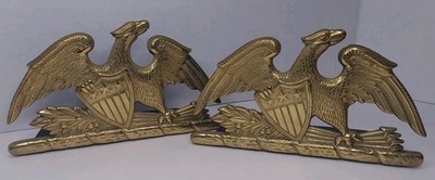 Vintage Virginia Metal Crafters Spread Eagle Bookeneds Brass 1950's