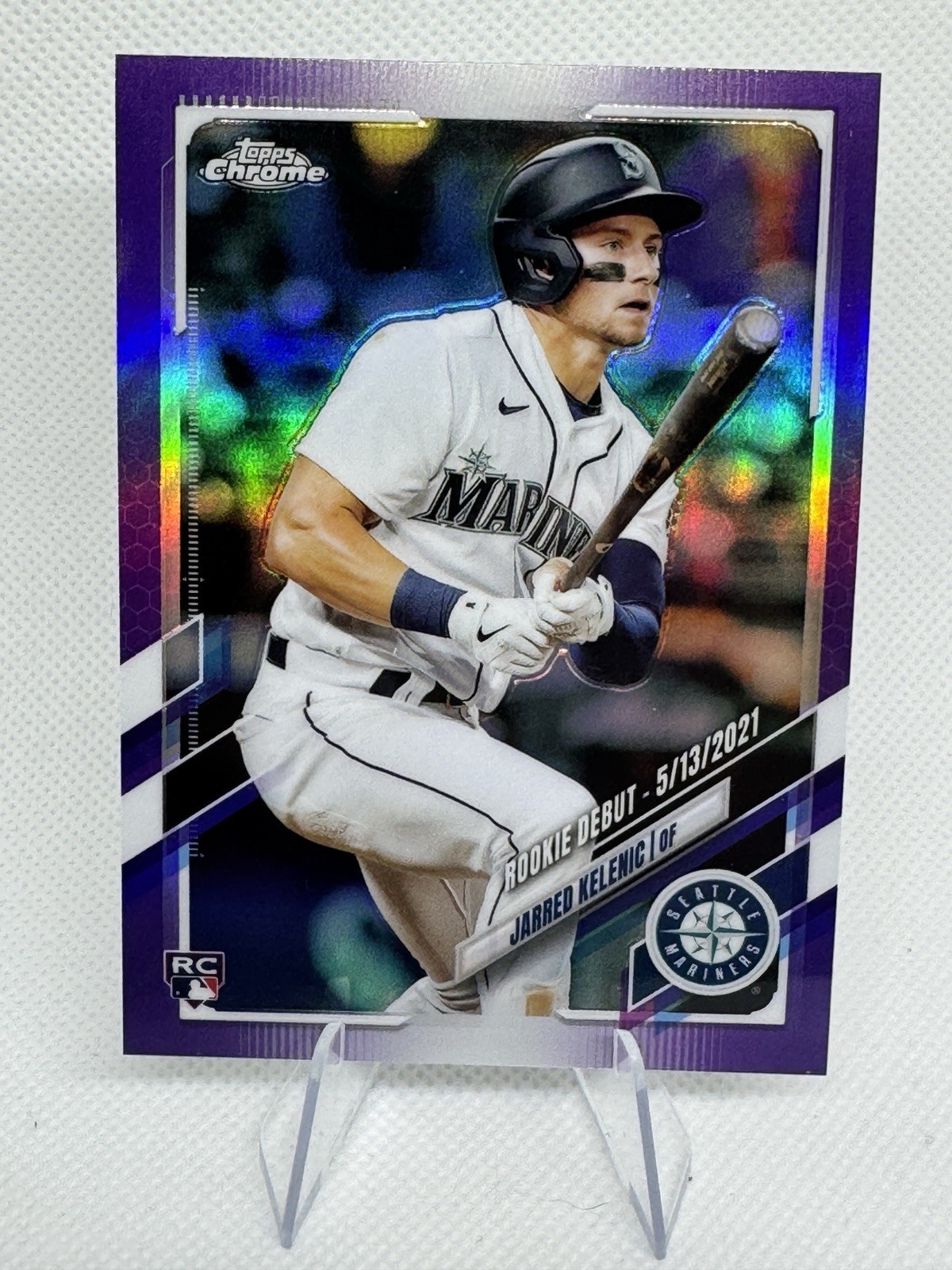 2021 Topps Chrome Update Jarred Kelenic USC20 Purple Refractor Rookie Mariners