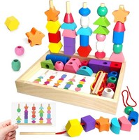 Montessori Spielzeug Holzspielzeug Steckspiel FäDelspiel Motorikspielzeug Ab 3