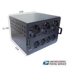 Open Air Mining Rig Case w/ 10 Fans For ATX PSU 6u 6 Graphics Card Miner Holder