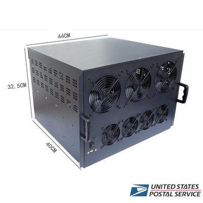 Open Air Mining Rig Case w/ 10 Fans For ATX PSU 6u 6 Graphics Card Miner Holder