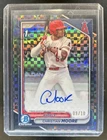 2024 Bowman Draft Christian Moore Chrome Auto Black X Fractor 1st #/10 Angels