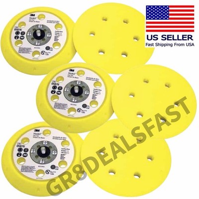 3M 5876 05876 Hookit DA Disc Backing Pad Lot 6 x.75  5/16-24 Thread  LOT OF 3 