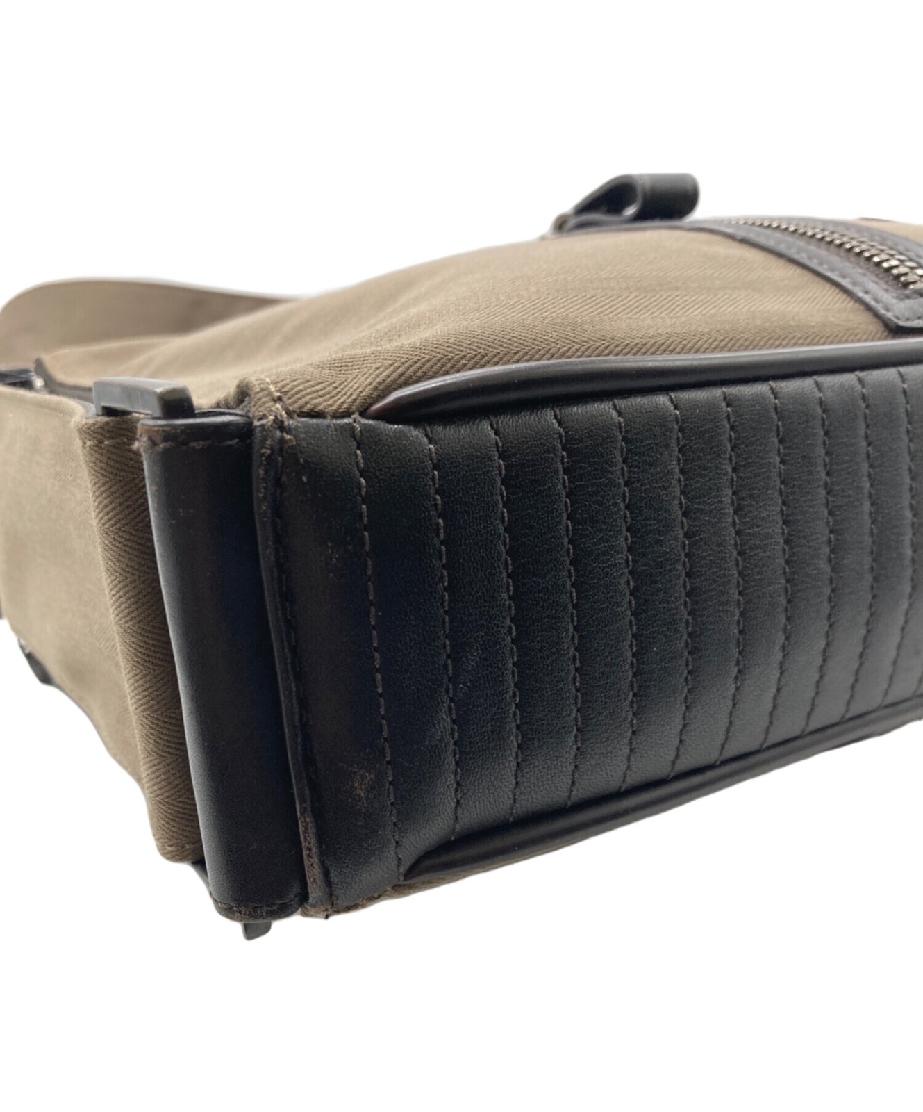 dunhill HEIST CANVAS Men's Burberry Trench Coat Shoulder Bag Khaki Used  thumbnail 7