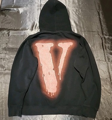 Vlone x Nav Bad Habits Album Merch Collab Pullover Hoodie Men L Black Distressed
