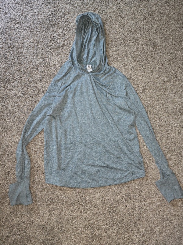Girls Athleta Hooded Pullover Top Size XXL/16 Bluish-green Polyester Spandex