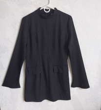 SHEIN Women's Mini Dress M Black Long Sleeve Polyester Faux Pockets Short Dress