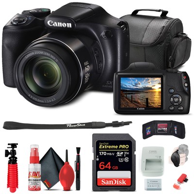 Canon PowerShot SX540 HS Digital Camera (1067C001) + 64GB Card + More