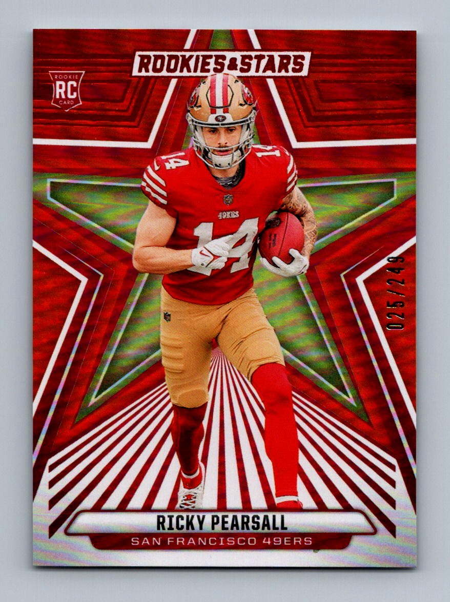 #184 2024 Rookies & Stars ORANGE } Ricky Pearsall RC 025/249 49ers