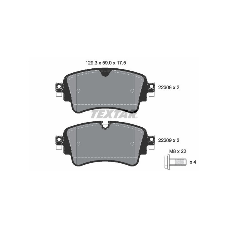 TEXTAR 2230801 Brake Pads Set Rear for A4 A5 A6 Q5 Q7 A8 A7 Touareg