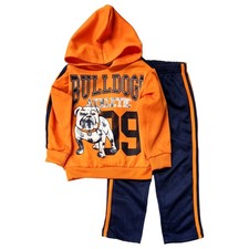 Boys Orange Sweat Set Hoodie  Sweatpants Athletic Outfit Set Size 4