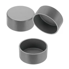 3 Pack 4.9" Diameter PVC Pipe End Cover Cap Fittings for Furniture Garden, Grey